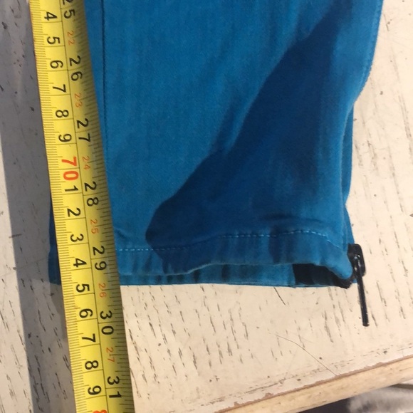J Brand Azure size 32 jeans fits 12-14 (turquoise) stretch Moto skinny - Picture 8 of 16